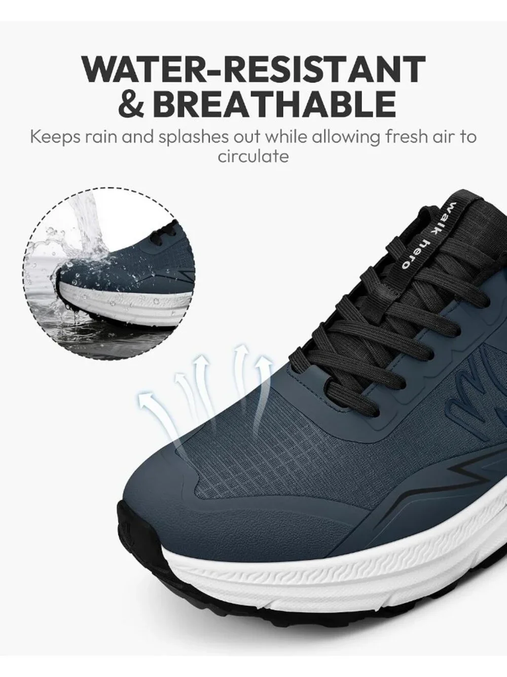 Men's Dark Navy Trekking Shoes Low Top Closed Toe Non Slip Zipper Hiking Boots